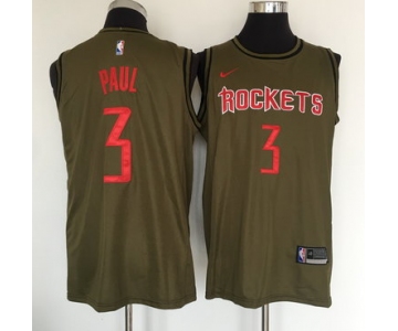 Houston Rockets #3 Chris Paul Olive Nike Swingman Jersey