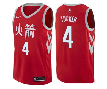 Houston Rockets #4 PJ Tucker Red Nike NBA Men's Stitched Swingman Jersey City Edition