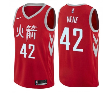 Houston Rockets #42 Nene Red Nike NBA Men's Stitched Swingman Jersey City Edition