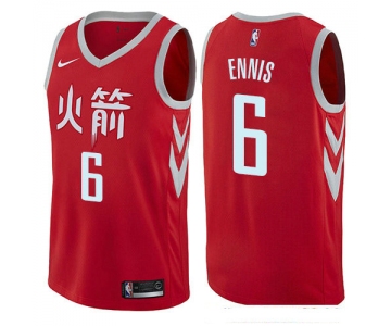 Houston Rockets #6 Tyler Ennis Red Nike NBA Men's Stitched Swingman Jersey City Edition