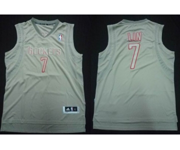 Houston Rockets #7 Jeremy Lin Revolution 30 Swingman Gray Big Color Jersey