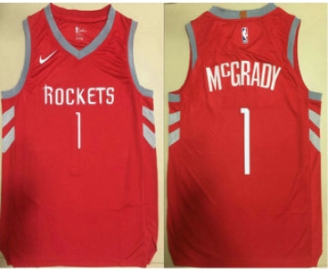 Men's Houston Rockets #1 Tracy McGrady New Red 2017-2018 Nike Authentic Printed NBA Jersey