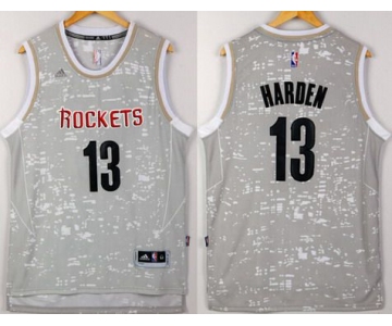 Men's Houston Rockets #13 James Harden Adidas 2015 Gray City Lights Swingman Jersey