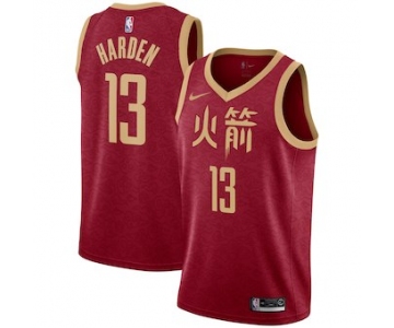 Men's Houston Rockets #13 James Harden Nike Red 2018-19 City Edition Swingman Jersey