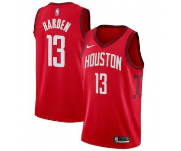 Men's Houston Rockets 13 James Harden Nike Red 2018-19 Swingman Earned Edition Jersey