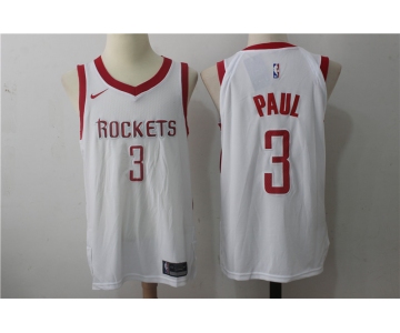 Men's Houston Rockets #3 Chris Paul New White 2017-2018 Nike Swingman Stitched NBA Jersey