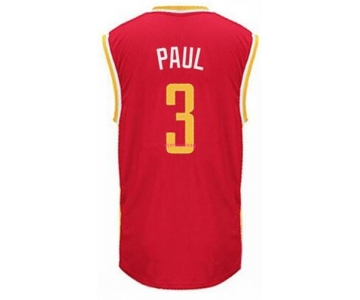 Men's Houston Rockets #3 Chris Paul Red With Gold Stitched NBA Adidas Revolution 30 Swingman Jersey