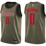 Nike Rockets #0 Russell Westbrook Green Salute to Service NBA Swingman Jersey