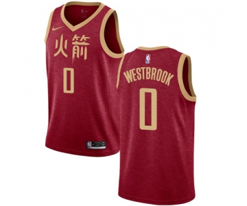 Nike Rockets #0 Russell Westbrook Red NBA Swingman City Edition 2018-19 Jersey