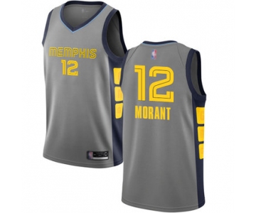 Grizzlies #12 Ja Morant Gray Basketball Swingman City Edition 2018-19 Jersey