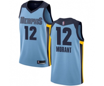Grizzlies #12 Ja Morant Light Blue Basketball Swingman Statement Edition Jersey