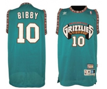 Memphis Grizzlies #10 Mike Bibby ABA Hardwood Classics Green Throwback Swingman Jersey