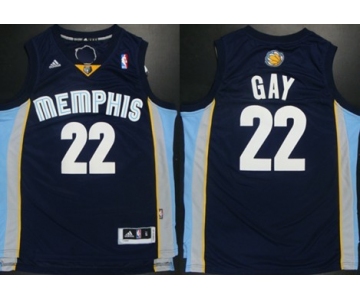 Memphis Grizzlies #22 Rudy Gay Revolution 30 Swingman Navy Blue Jersey