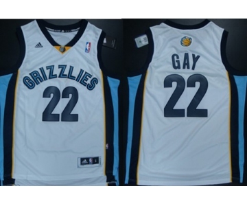 Memphis Grizzlies #22 Rudy Gay Revolution 30 Swingman White Jersey