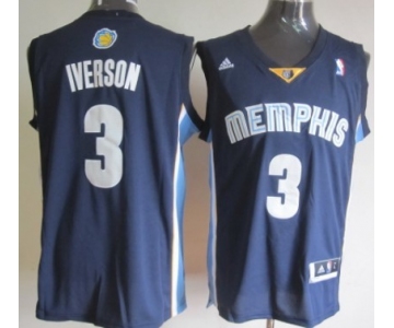 Memphis Grizzlies #3 Allen Iverson Revolution 30 Swingman Navy Blue Jersey