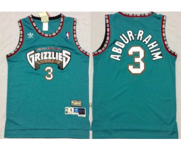 Memphis Grizzlies #3 Shareef Abdur-Rahim ABA Hardwood Classics Green Throwback Swingman Jersey