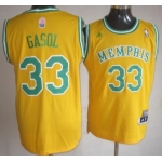 Memphis Grizzlies #33 Marc Gasol ABA Hardwood Classic Swingman Yellow Jersey