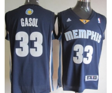 Memphis Grizzlies #33 Marc Gasol Revolution 30 Swingman Navy Blue Jersey