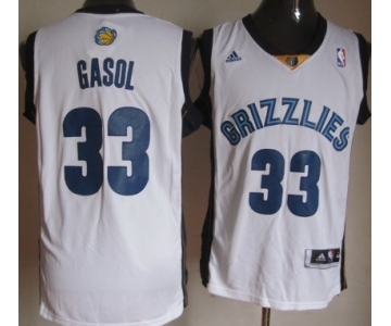 Memphis Grizzlies #33 Marc Gasol Revolution 30 Swingman White Jersey