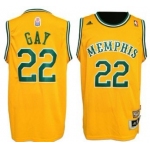 Memphis Tams #22 Rudy Gay ABA Hardwood Classic Swingman Yellow Jersey