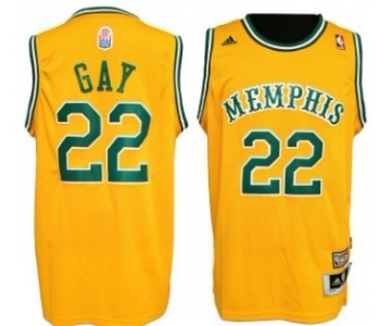 Memphis Tams #22 Rudy Gay ABA Hardwood Classic Swingman Yellow Jersey