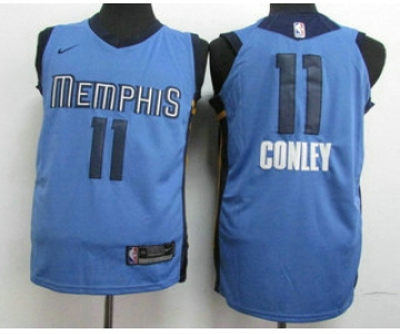 Men's Memphis Grizzlies #11 Mike Conley New Light Blue 2017-2018 Nike Authentic Stitched NBA Jersey