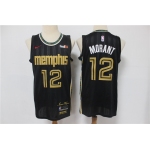 Men's Memphis Grizzlies #12 Ja Morant Black Nike 2021 NEW Swingman City Edition Jersey With The Sponsor Logo