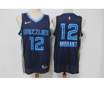 Men's Memphis Grizzlies #12 Ja Morant Black Nike 75th Anniversary Diamond 2021 Stitched Jersey