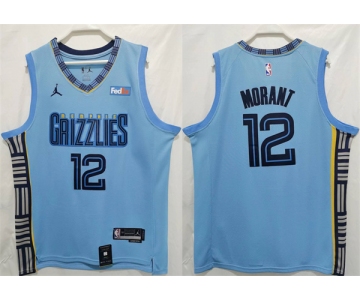 Men's Memphis Grizzlies #12 Ja Morant Blue Stitched Jersey