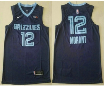 Men's Memphis Grizzlies #12 Ja Morant Navy Blue 2019 Nike Authentic Stitched NBA Jersey With The Sponsor Logo