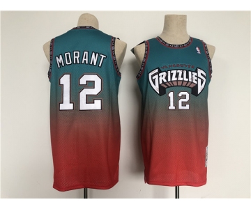 Men's Memphis Grizzlies #12 Ja Morant Teal Red Throwback Stitched Jersey