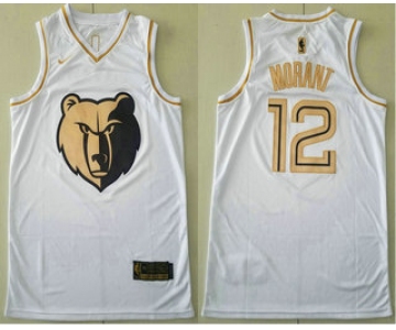 Men's Memphis Grizzlies #12 Ja Morant White Golden Nike Swingman Stitched NBA Jersey
