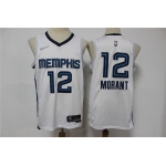 Men's Memphis Grizzlies #12 Ja Morant White Nike 75th Anniversary Diamond 2021 Stitched Jersey