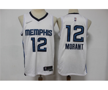 Men's Memphis Grizzlies #12 Ja Morant White Nike 75th Anniversary Diamond 2021 Stitched Jersey