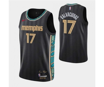 Men's Memphis Grizzlies #17 Jonas Valanciunas 2020-21 Black City Edition Stitched NBA Jersey