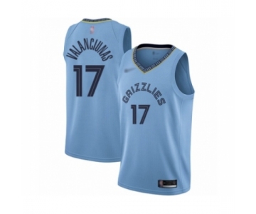 Men's Memphis Grizzlies #17 Jonas Valanciunas Authentic Blue Finished Basketball Jersey Statement Edition