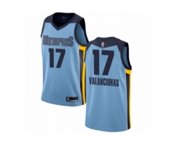 Men's Memphis Grizzlies #17 Jonas Valanciunas Authentic Light Blue Basketball Jersey Statement Edition