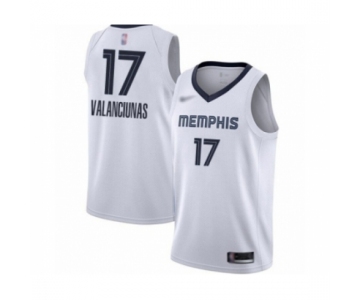 Men's Memphis Grizzlies #17 Jonas Valanciunas Authentic White Finished Basketball Jersey - Association Edition