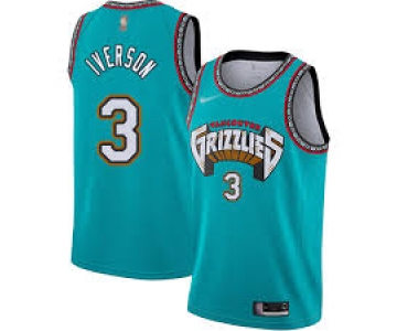 Men's Memphis Grizzlies  #3 Allen Iverson Green 2019 NEW Nike Swingman Printed NBA Jersey