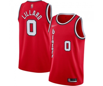 Blazers #0 Damian Lillard Red Basketball Swingman Hardwood Classics Jersey