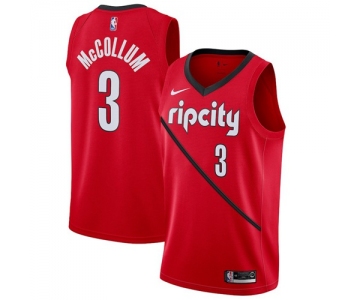 Blazers #3 C.J. McCollum Red Basketball Swingman Earned Edition Jersey