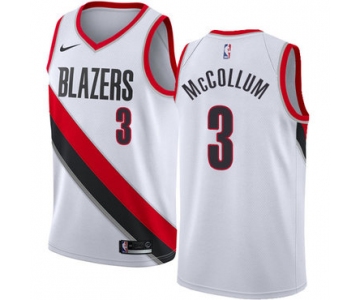 Blazers #3 C.J. McCollum White Basketball Swingman Association Edition Jersey