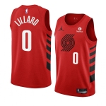 Men's Portland Trail Blazers #0 Damian Lillard 2022-23 Red Statement Edition Swingman Stitched Basketball Jersey