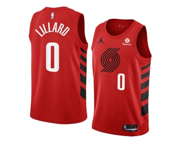 Men's Portland Trail Blazers #0 Damian Lillard 2022-23 Red Statement Edition Swingman Stitched Basketball Jersey