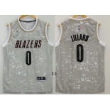 Men's Portland Trail Blazers #0 Damian Lillard Adidas 2015 Gray City Lights Swingman Jersey