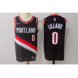 Men's Portland Trail Blazers #0 Damian Lillard Black 2017-2018 Nike Swingman Stitched NBA Jersey