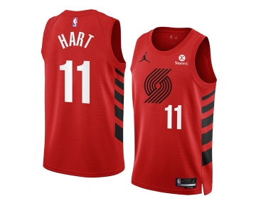 Men's Portland Trail Blazers #11 Josh Hart 2022-23 Red Statement Edition Swingman Stitched Basketball Jersey