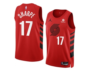 Men's Portland Trail Blazers #17 Shaedon Sharpe 2022-23 Red Statement Edition Swingman Stitched Basketball Jersey