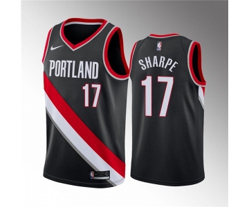 Men's Portland Trail Blazers #17 Shaedon Sharpe Black Icon Edition Stitched Basketball Jersey