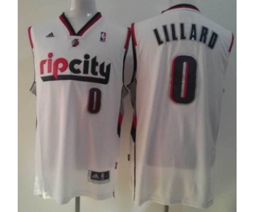 Portland Trail Blazers #0 Damian Lillard Rip City Revolution 30 Swingman White Jersey